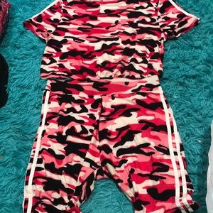 Camouflage cropped two-piece